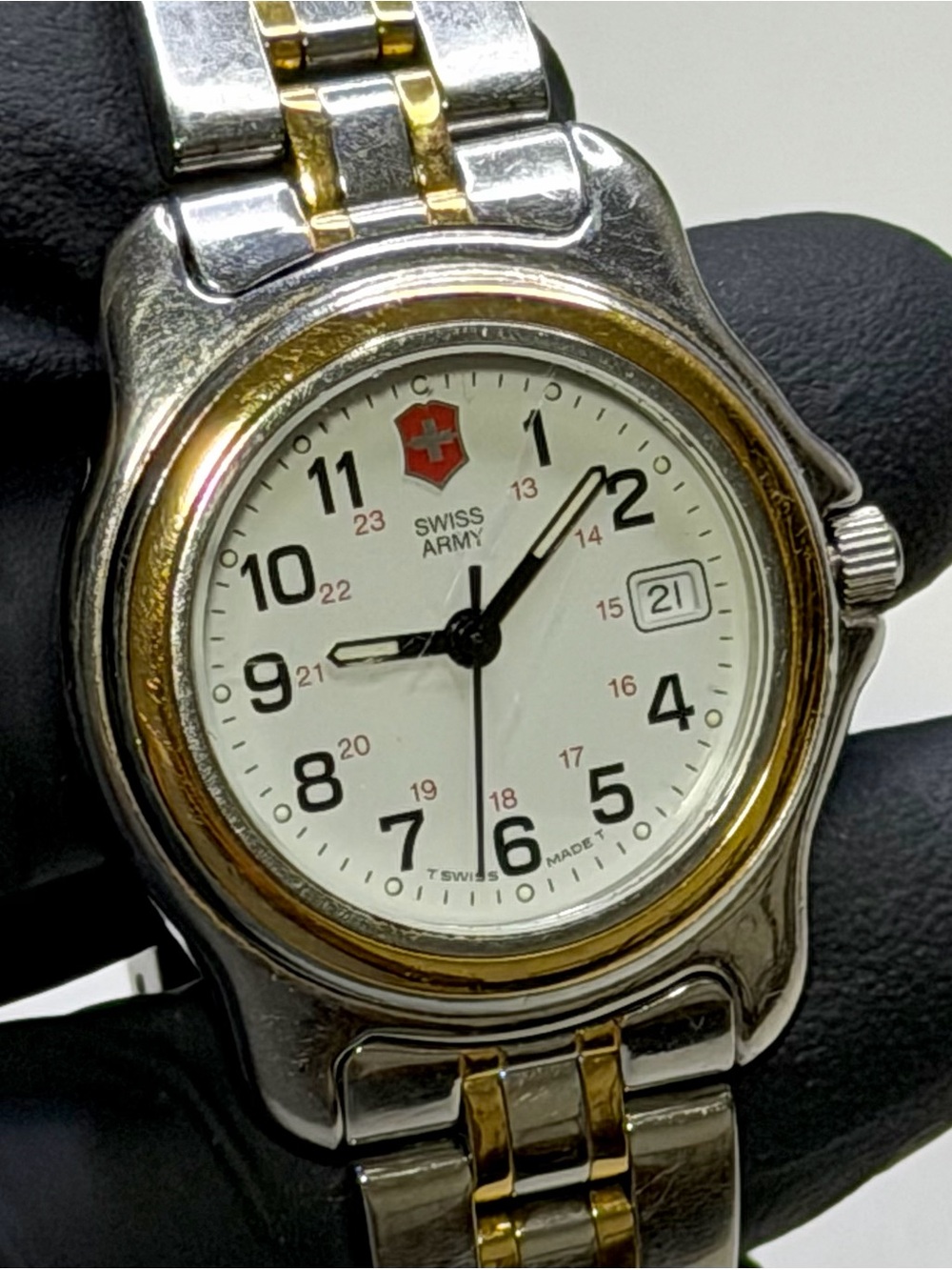 Swiss Army Two-Tone Stainless Steel 24-hour Date Ladies’ 31mm Vintage Watch